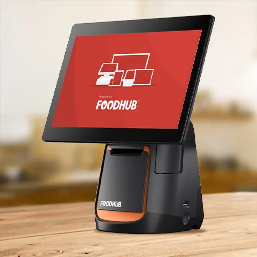 POS Pro nga ana, mbi një banak prej druri